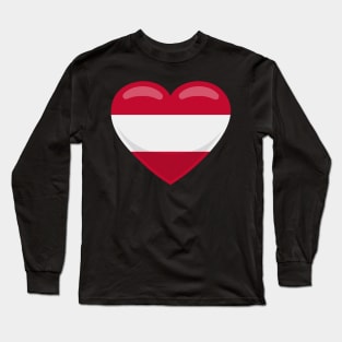 Austria Flag Heart Long Sleeve T-Shirt